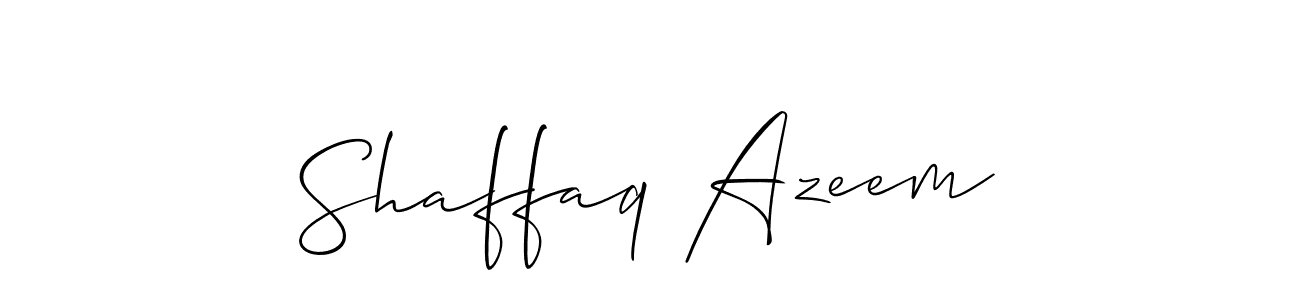 Create a beautiful signature design for name Shaffaq Azeem. With this signature (Allison_Script) fonts, you can make a handwritten signature for free. Shaffaq Azeem signature style 2 images and pictures png