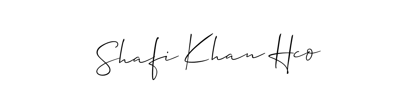 Similarly Allison_Script is the best handwritten signature design. Signature creator online .You can use it as an online autograph creator for name Shafi Khan Hco. Shafi Khan Hco signature style 2 images and pictures png