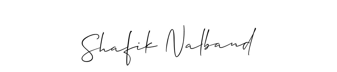 Allison_Script is a professional signature style that is perfect for those who want to add a touch of class to their signature. It is also a great choice for those who want to make their signature more unique. Get Shafik Nalband name to fancy signature for free. Shafik Nalband signature style 2 images and pictures png