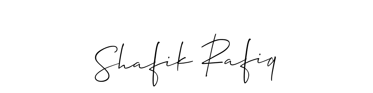 Use a signature maker to create a handwritten signature online. With this signature software, you can design (Allison_Script) your own signature for name Shafik Rafiq. Shafik Rafiq signature style 2 images and pictures png