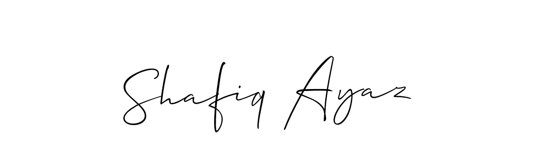 Shafiq Ayaz stylish signature style. Best Handwritten Sign (Allison_Script) for my name. Handwritten Signature Collection Ideas for my name Shafiq Ayaz. Shafiq Ayaz signature style 2 images and pictures png