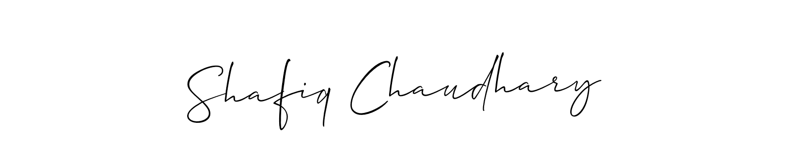 Design your own signature with our free online signature maker. With this signature software, you can create a handwritten (Allison_Script) signature for name Shafiq Chaudhary. Shafiq Chaudhary signature style 2 images and pictures png