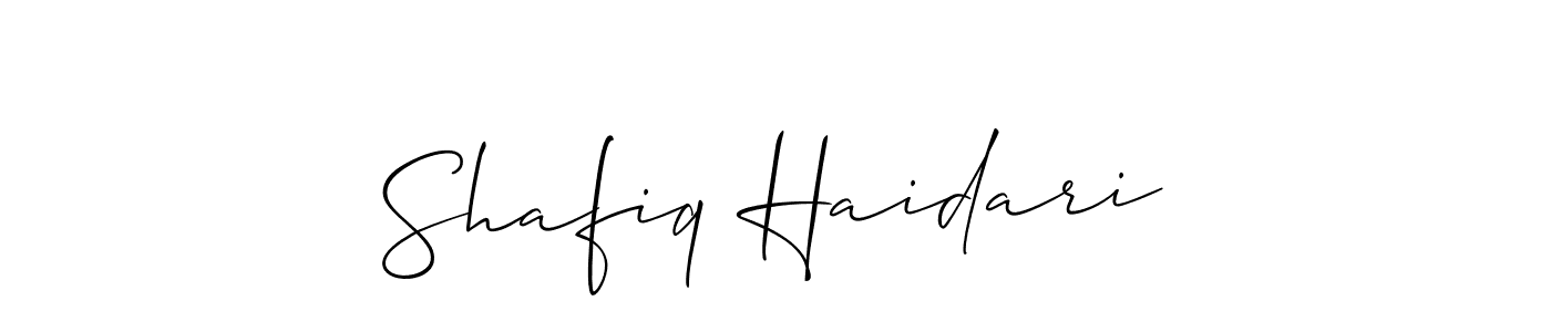 You can use this online signature creator to create a handwritten signature for the name Shafiq Haidari. This is the best online autograph maker. Shafiq Haidari signature style 2 images and pictures png