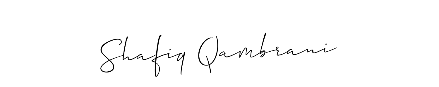 How to make Shafiq Qambrani signature? Allison_Script is a professional autograph style. Create handwritten signature for Shafiq Qambrani name. Shafiq Qambrani signature style 2 images and pictures png