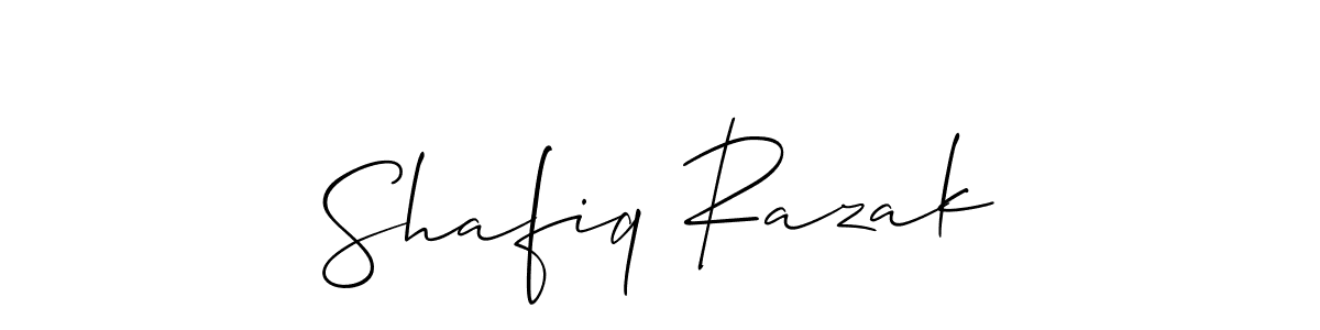 Design your own signature with our free online signature maker. With this signature software, you can create a handwritten (Allison_Script) signature for name Shafiq Razak. Shafiq Razak signature style 2 images and pictures png