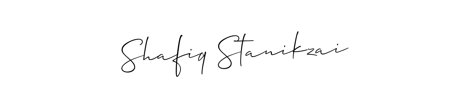 if you are searching for the best signature style for your name Shafiq Stanikzai. so please give up your signature search. here we have designed multiple signature styles  using Allison_Script. Shafiq Stanikzai signature style 2 images and pictures png