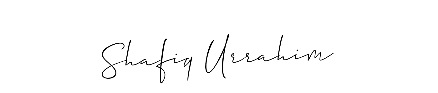 Use a signature maker to create a handwritten signature online. With this signature software, you can design (Allison_Script) your own signature for name Shafiq Urrahim. Shafiq Urrahim signature style 2 images and pictures png