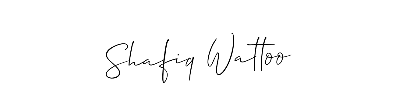 Design your own signature with our free online signature maker. With this signature software, you can create a handwritten (Allison_Script) signature for name Shafiq Wattoo. Shafiq Wattoo signature style 2 images and pictures png
