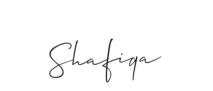 Design your own signature with our free online signature maker. With this signature software, you can create a handwritten (Allison_Script) signature for name Shafiqa. Shafiqa signature style 2 images and pictures png