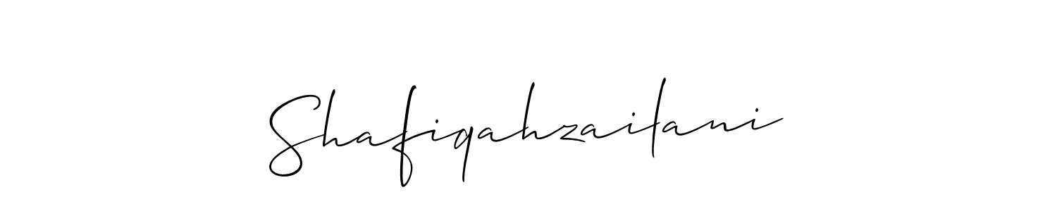 Use a signature maker to create a handwritten signature online. With this signature software, you can design (Allison_Script) your own signature for name Shafiqahzailani. Shafiqahzailani signature style 2 images and pictures png