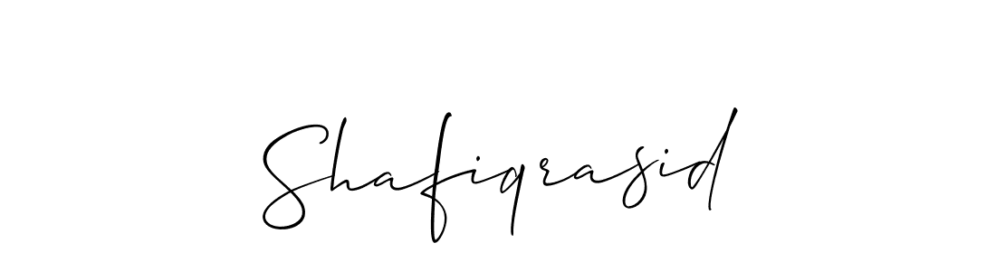 How to make Shafiqrasid name signature. Use Allison_Script style for creating short signs online. This is the latest handwritten sign. Shafiqrasid signature style 2 images and pictures png