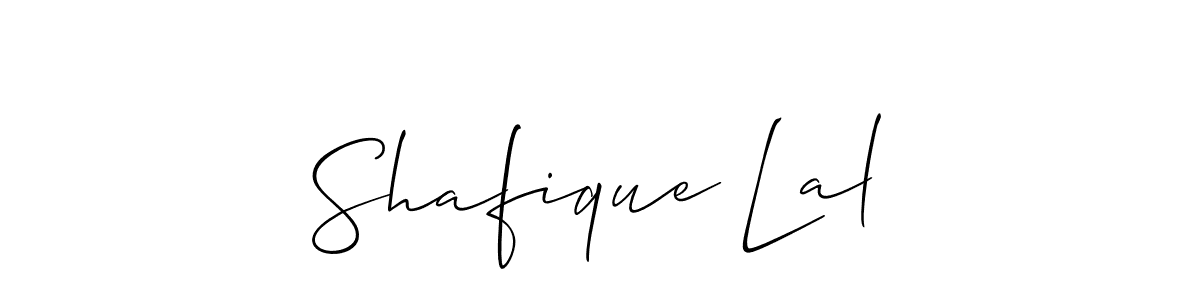 Use a signature maker to create a handwritten signature online. With this signature software, you can design (Allison_Script) your own signature for name Shafique Lal. Shafique Lal signature style 2 images and pictures png