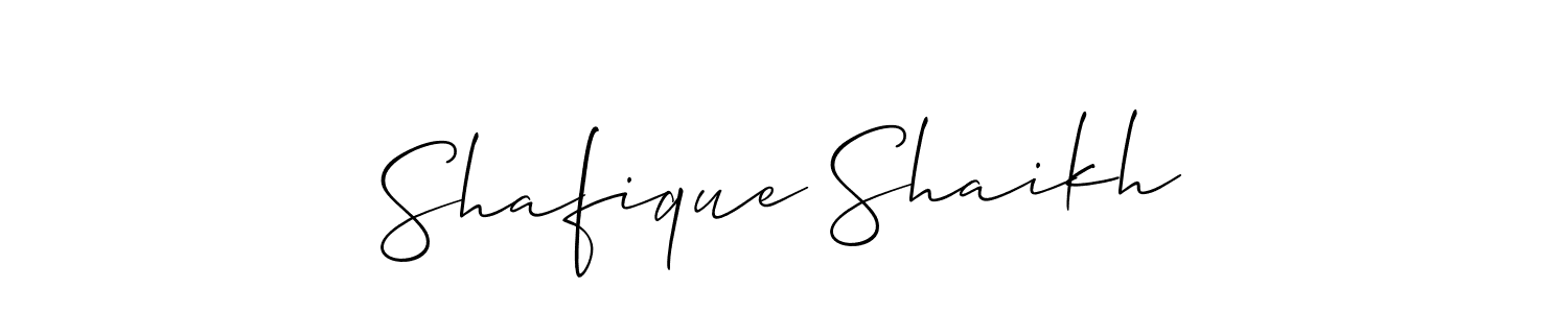 How to make Shafique Shaikh name signature. Use Allison_Script style for creating short signs online. This is the latest handwritten sign. Shafique Shaikh signature style 2 images and pictures png