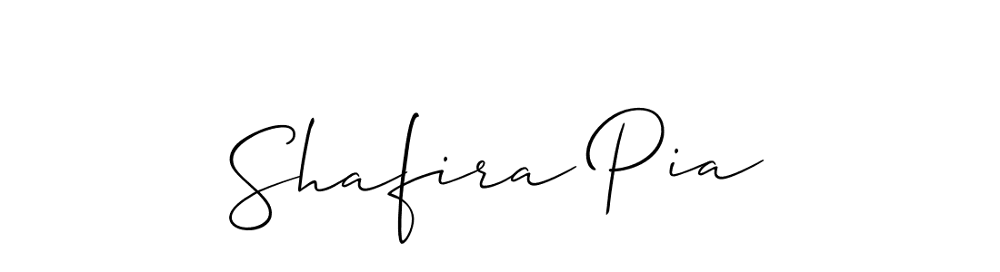 Design your own signature with our free online signature maker. With this signature software, you can create a handwritten (Allison_Script) signature for name Shafira Pia. Shafira Pia signature style 2 images and pictures png