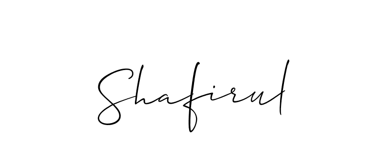 Use a signature maker to create a handwritten signature online. With this signature software, you can design (Allison_Script) your own signature for name Shafirul. Shafirul signature style 2 images and pictures png