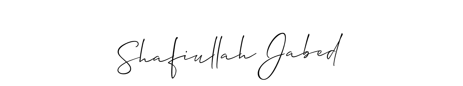 Make a short Shafiullah Jabed signature style. Manage your documents anywhere anytime using Allison_Script. Create and add eSignatures, submit forms, share and send files easily. Shafiullah Jabed signature style 2 images and pictures png