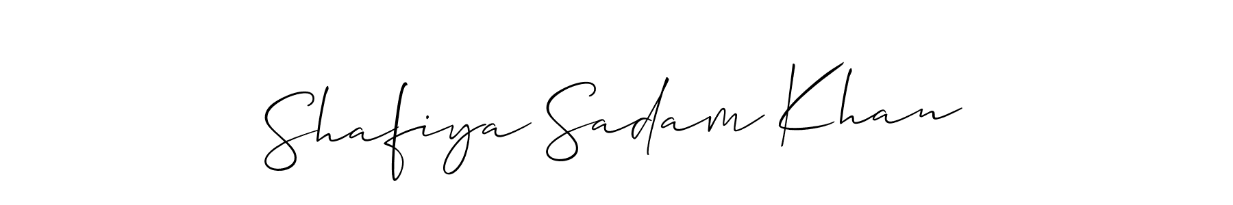 Design your own signature with our free online signature maker. With this signature software, you can create a handwritten (Allison_Script) signature for name Shafiya Sadam Khan. Shafiya Sadam Khan signature style 2 images and pictures png