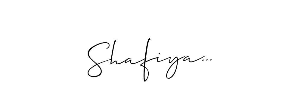 Use a signature maker to create a handwritten signature online. With this signature software, you can design (Allison_Script) your own signature for name Shafiya.... Shafiya... signature style 2 images and pictures png