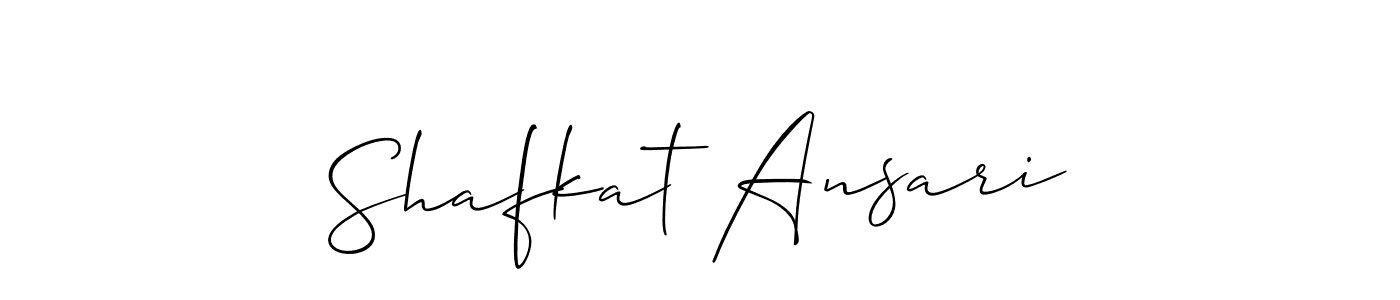 This is the best signature style for the Shafkat Ansari name. Also you like these signature font (Allison_Script). Mix name signature. Shafkat Ansari signature style 2 images and pictures png