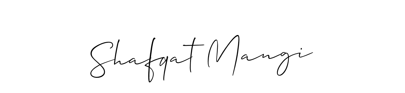 How to make Shafqat Mangi name signature. Use Allison_Script style for creating short signs online. This is the latest handwritten sign. Shafqat Mangi signature style 2 images and pictures png