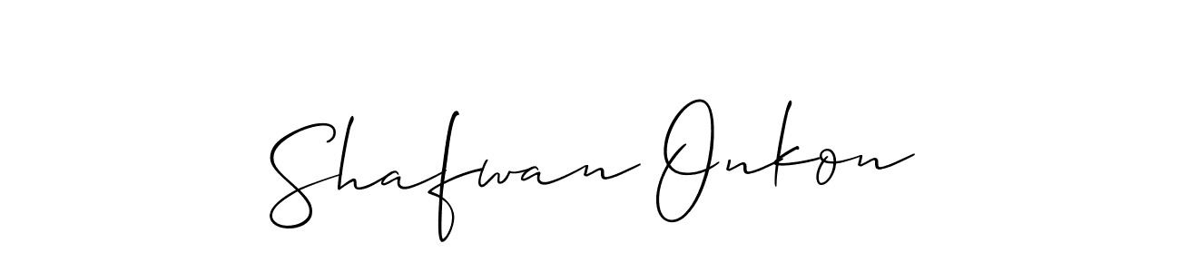 Shafwan Onkon stylish signature style. Best Handwritten Sign (Allison_Script) for my name. Handwritten Signature Collection Ideas for my name Shafwan Onkon. Shafwan Onkon signature style 2 images and pictures png