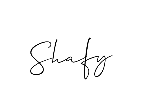 The best way (Allison_Script) to make a short signature is to pick only two or three words in your name. The name Shafy include a total of six letters. For converting this name. Shafy signature style 2 images and pictures png