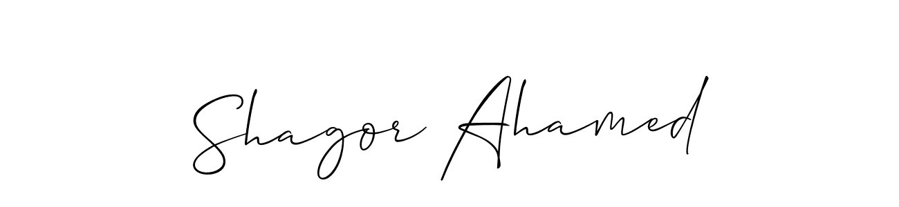 Create a beautiful signature design for name Shagor Ahamed. With this signature (Allison_Script) fonts, you can make a handwritten signature for free. Shagor Ahamed signature style 2 images and pictures png