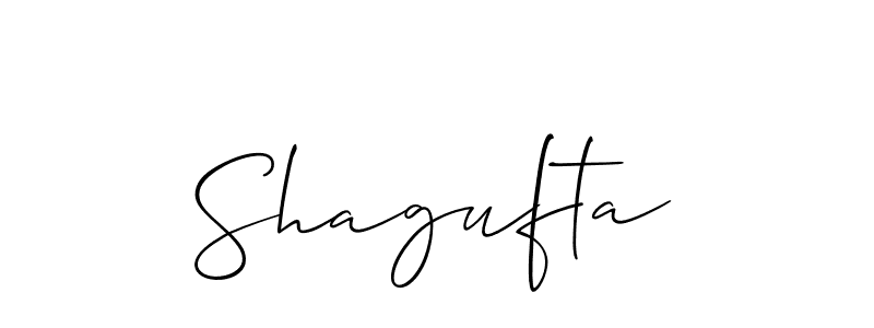 Design your own signature with our free online signature maker. With this signature software, you can create a handwritten (Allison_Script) signature for name Shagufta. Shagufta signature style 2 images and pictures png