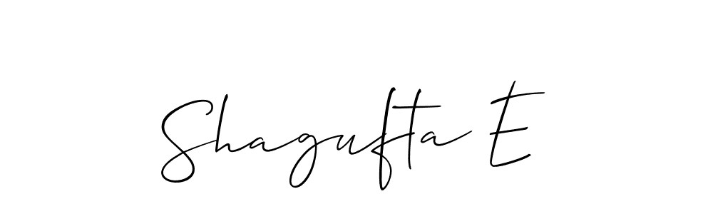 Shagufta E stylish signature style. Best Handwritten Sign (Allison_Script) for my name. Handwritten Signature Collection Ideas for my name Shagufta E. Shagufta E signature style 2 images and pictures png