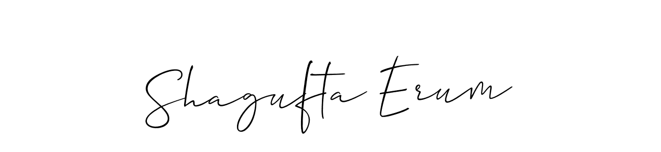 Design your own signature with our free online signature maker. With this signature software, you can create a handwritten (Allison_Script) signature for name Shagufta Erum. Shagufta Erum signature style 2 images and pictures png