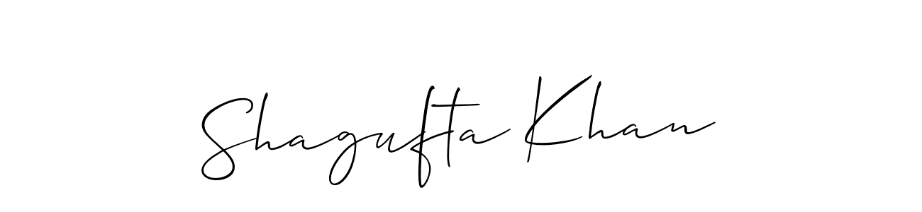 Use a signature maker to create a handwritten signature online. With this signature software, you can design (Allison_Script) your own signature for name Shagufta Khan. Shagufta Khan signature style 2 images and pictures png