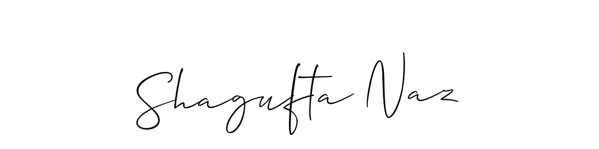 You should practise on your own different ways (Allison_Script) to write your name (Shagufta Naz) in signature. don't let someone else do it for you. Shagufta Naz signature style 2 images and pictures png