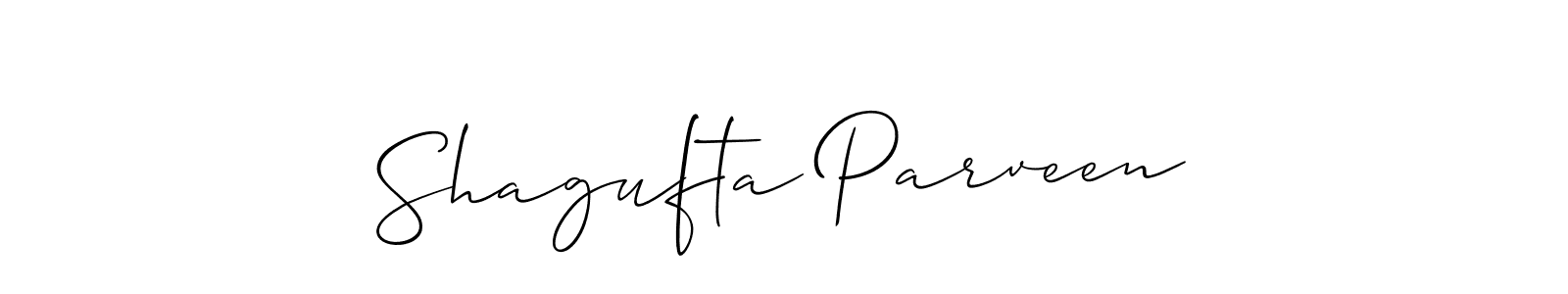 Create a beautiful signature design for name Shagufta Parveen. With this signature (Allison_Script) fonts, you can make a handwritten signature for free. Shagufta Parveen signature style 2 images and pictures png