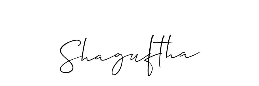 Create a beautiful signature design for name Shaguftha. With this signature (Allison_Script) fonts, you can make a handwritten signature for free. Shaguftha signature style 2 images and pictures png
