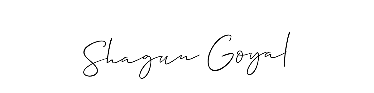 if you are searching for the best signature style for your name Shagun Goyal. so please give up your signature search. here we have designed multiple signature styles  using Allison_Script. Shagun Goyal signature style 2 images and pictures png