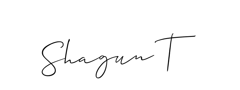 How to make Shagun T signature? Allison_Script is a professional autograph style. Create handwritten signature for Shagun T name. Shagun T signature style 2 images and pictures png