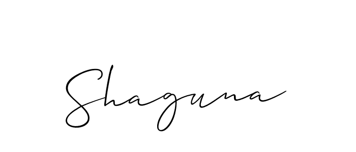 How to make Shaguna signature? Allison_Script is a professional autograph style. Create handwritten signature for Shaguna name. Shaguna signature style 2 images and pictures png