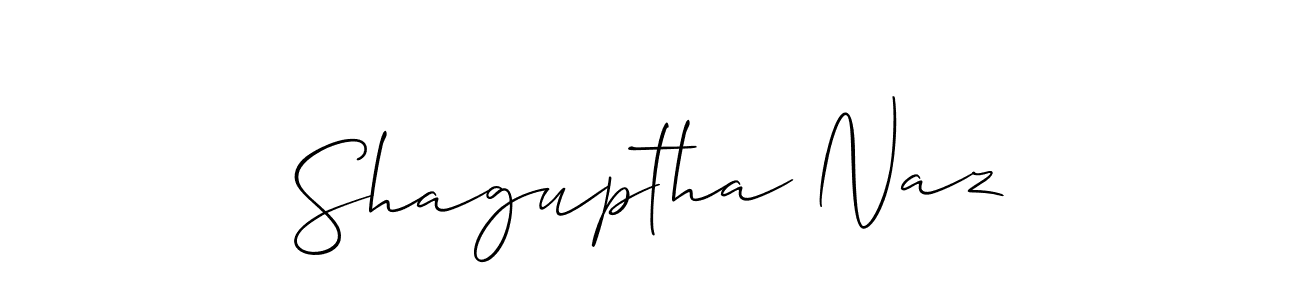 It looks lik you need a new signature style for name Shaguptha Naz. Design unique handwritten (Allison_Script) signature with our free signature maker in just a few clicks. Shaguptha Naz signature style 2 images and pictures png