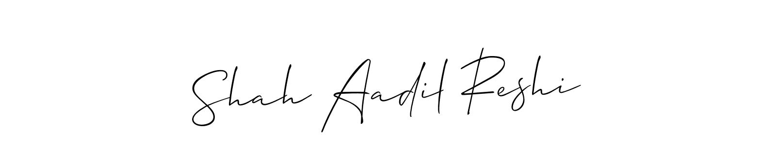 It looks lik you need a new signature style for name Shah Aadil Reshi. Design unique handwritten (Allison_Script) signature with our free signature maker in just a few clicks. Shah Aadil Reshi signature style 2 images and pictures png