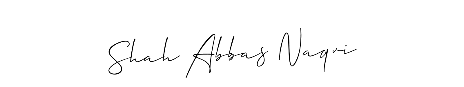 if you are searching for the best signature style for your name Shah Abbas Naqvi. so please give up your signature search. here we have designed multiple signature styles  using Allison_Script. Shah Abbas Naqvi signature style 2 images and pictures png