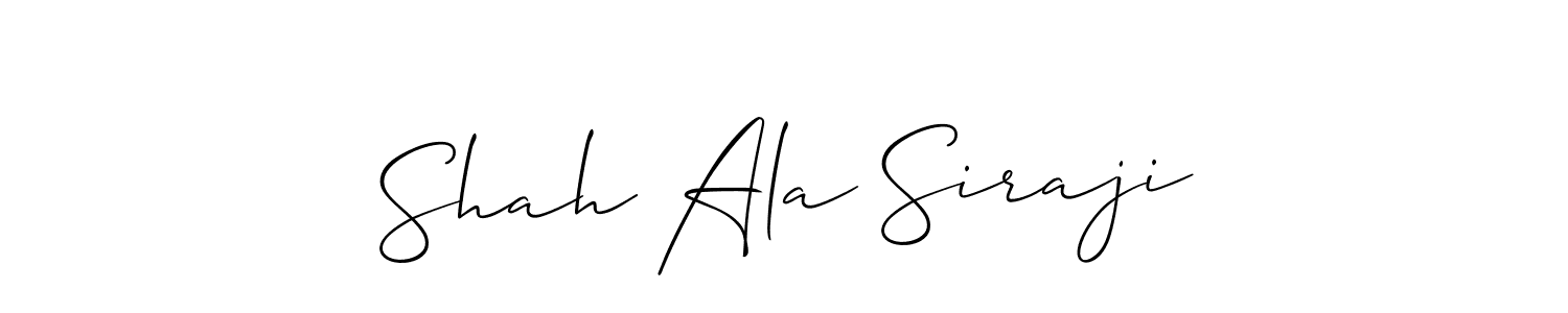 The best way (Allison_Script) to make a short signature is to pick only two or three words in your name. The name Shah Ala Siraji include a total of six letters. For converting this name. Shah Ala Siraji signature style 2 images and pictures png