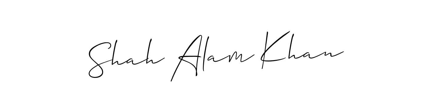 Allison_Script is a professional signature style that is perfect for those who want to add a touch of class to their signature. It is also a great choice for those who want to make their signature more unique. Get Shah Alam Khan name to fancy signature for free. Shah Alam Khan signature style 2 images and pictures png