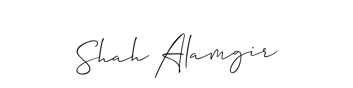 The best way (Allison_Script) to make a short signature is to pick only two or three words in your name. The name Shah Alamgir include a total of six letters. For converting this name. Shah Alamgir signature style 2 images and pictures png