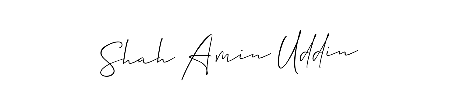 How to make Shah Amin Uddin name signature. Use Allison_Script style for creating short signs online. This is the latest handwritten sign. Shah Amin Uddin signature style 2 images and pictures png