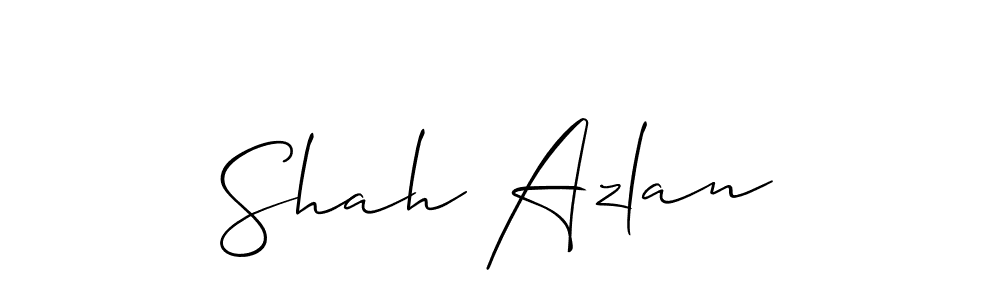 Use a signature maker to create a handwritten signature online. With this signature software, you can design (Allison_Script) your own signature for name Shah Azlan. Shah Azlan signature style 2 images and pictures png