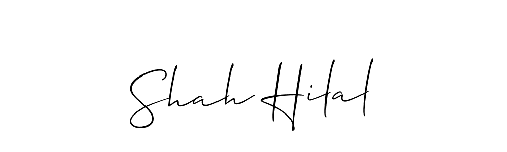 How to make Shah Hilal name signature. Use Allison_Script style for creating short signs online. This is the latest handwritten sign. Shah Hilal signature style 2 images and pictures png