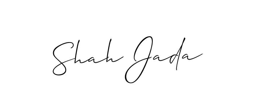 Use a signature maker to create a handwritten signature online. With this signature software, you can design (Allison_Script) your own signature for name Shah Jada. Shah Jada signature style 2 images and pictures png