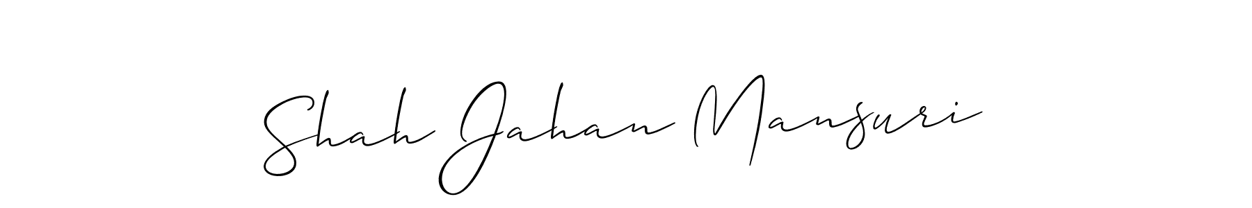 Use a signature maker to create a handwritten signature online. With this signature software, you can design (Allison_Script) your own signature for name Shah Jahan Mansuri. Shah Jahan Mansuri signature style 2 images and pictures png