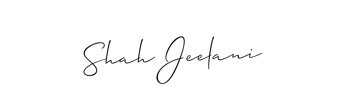 Make a short Shah Jeelani signature style. Manage your documents anywhere anytime using Allison_Script. Create and add eSignatures, submit forms, share and send files easily. Shah Jeelani signature style 2 images and pictures png