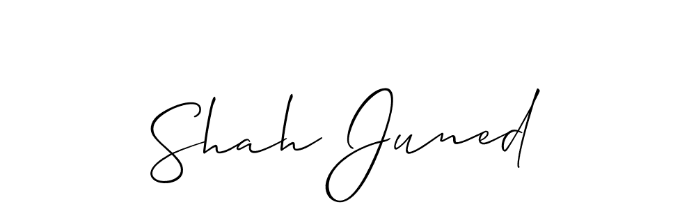 Allison_Script is a professional signature style that is perfect for those who want to add a touch of class to their signature. It is also a great choice for those who want to make their signature more unique. Get Shah Juned name to fancy signature for free. Shah Juned signature style 2 images and pictures png